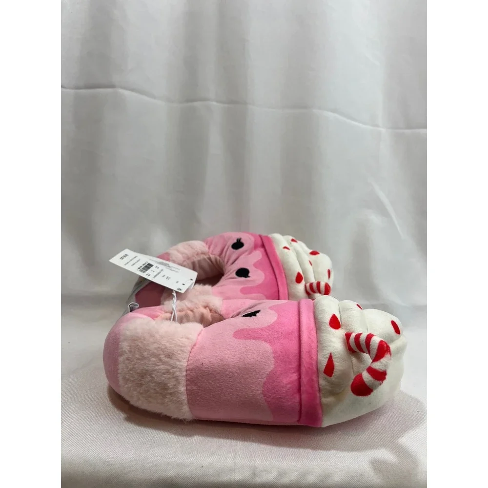 Squishmallows Peppermint Pink Plush Slippers Kids Size 2/3 New With Tags